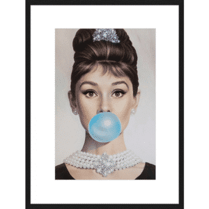 Audrey Hepburn With Bubble Gum