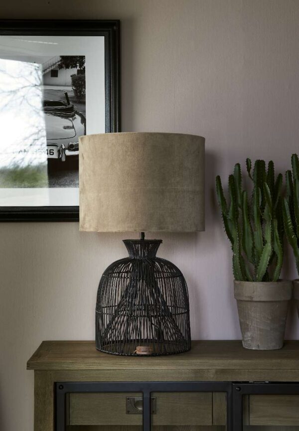 Rustic Rattan Fishing Basket Lamp Base Interior Stories Riviera