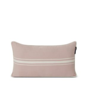 Small Center Striped Organic Cotton Twill Pillow 30x50, Violet/White