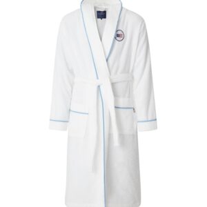 Quinn Cotton-Mix Hoodie Robe With Contrast Piping