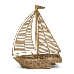Rustic Rattan Sailboat Decoration