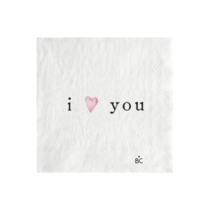 BASTION Napkin White/I Love You 12.5x12.5 cm