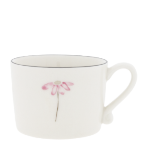 BASTION Cup White/Rose Flower 10x8x7cm