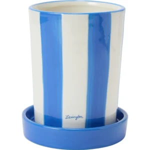 Striped Stoneware Plant Pot S