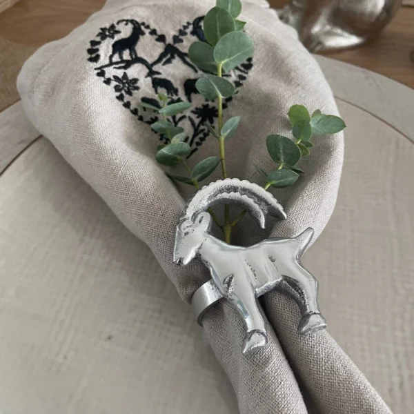Napkin Ring Steinbock silber matt 2 pcs – Bild 2