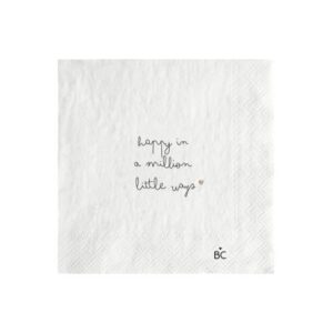 BASTION  Napkin White/Happy in a million 12.5x12.5 cm