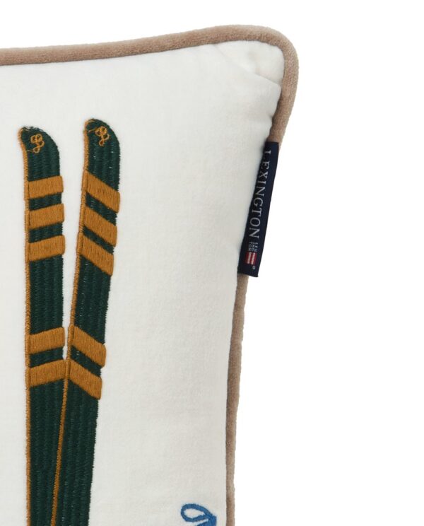 Skis and Poles Cotton Velvet Pillow 40x30 – Bild 5