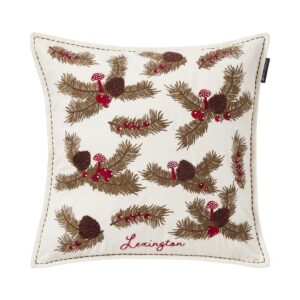 Pine Twigs Organic Cotton Velvet Pillow Cover 50x50