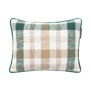 Checked Recycled Cotton Green/Beige/White 30x40 inkl. Inhalt