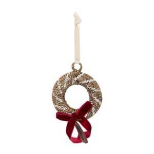 Rustic Rattan Christmas Wreath Ornament by Rivièra Maison