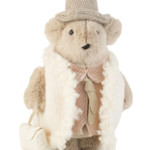 J-Line Bär mit Krawatte & Tasche Beige L 46x25x19