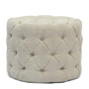 Footstool Opera, Antique White,  Ø 55cm