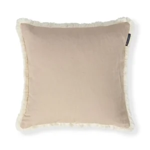 Linen/Cotton Fringe Pillow Cover 50x50 beige