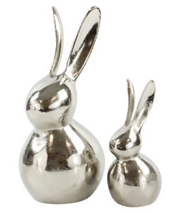 Hasenpaar "Modern Easter" silber 2pcs