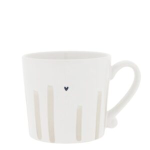 BASTION Mug White/Big Stripes Natural 8x7cm
