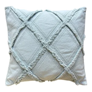 Pillow Cover Boho Fransen - Aqua Blue - 50x50