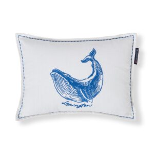 Whale Organic Cotton Pillow Cover 30x40 White/Blue