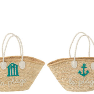 Beach Bag La Plage Maisschale Naturell/Weiss/Azur by J-Line