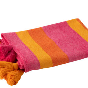 Plaid Streifen/Quasten Baumwollmix 180x130 by J-Line