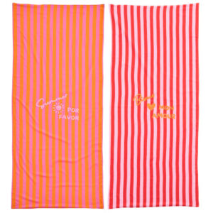 Strandhandtuch Summer/Bisous Gestreift Baumwolle 180x80 2pcs by J-Line
