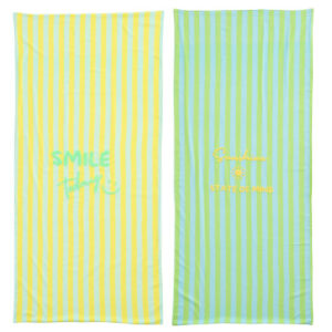 Strandhandtuch Sunshine/Smile Gestreift Baumwolle 180x80 2pcs by J-Line