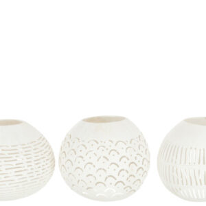 Votive Kokosnuss Löcher Weiß 42x15x12 by J-Line, div. Motive