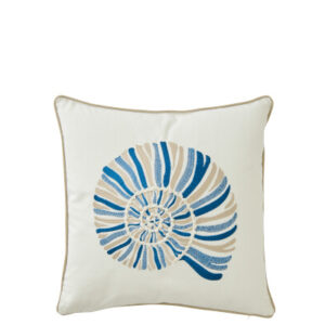Kissen Muschel Baumwolle Weiß/Blau 45x45 by J-Line