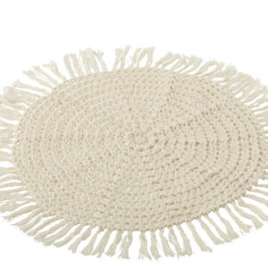 Placemat gewoben weiss/natur rund Ø 38cm by J-Line