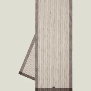 Gestreifter Ripp-Runner aus Bio-Baumwolle, dunkelgrau/weiß 50x150
