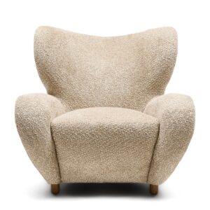 Courchevel Wing Chair Vintage Velvet Sterling Silver by RIVIÈRA MAISON