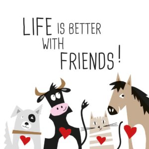 Napkin "WITH FRIENDS" 16.5x16.5