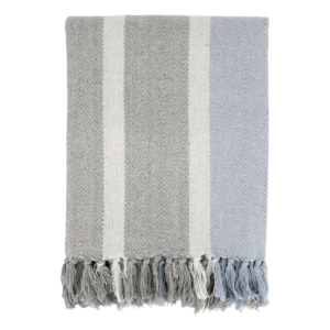 Throw Aix Plaid striped Blue-Grey