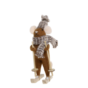 Aufhänger Maus auf Ski aus Filz
