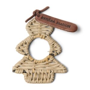 Rustic Rattan Christmas Tree Napkin Ring by Rivièra Maison