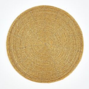 Home Placemat DELVIN Perlen by Flamant, gold Ø36
