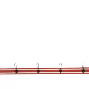 Kleiderhaken Ski 5 Haken Holz Rot/Weiß 170x15x8.5 by J-Line