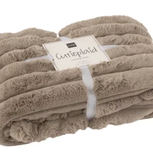 Neuheiten Cutieplaid Breit Corduroy Poly Taupe 180x130 by J-Line